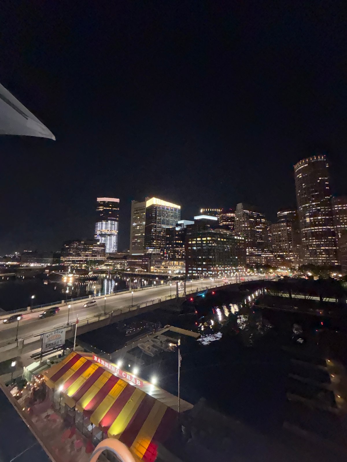 Boston skyline and bridge activity documented during late night hours