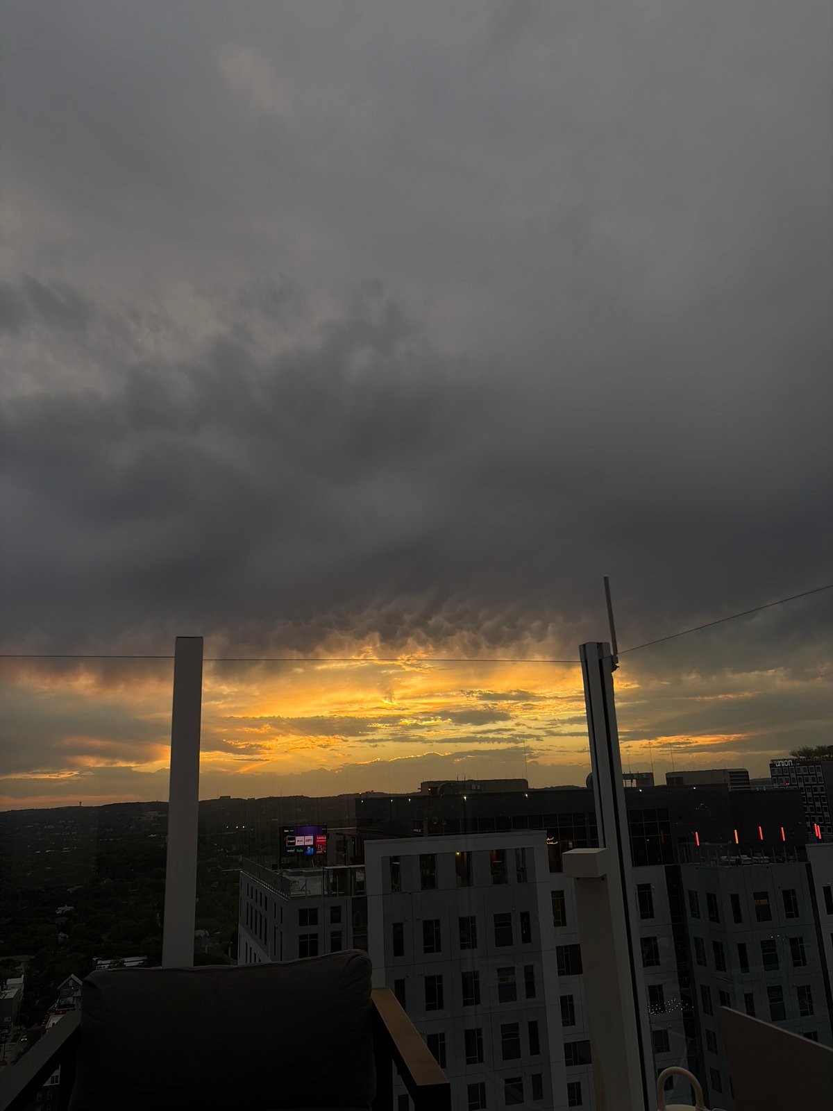Dramatic sunset captured from Austin high-rises May 16
