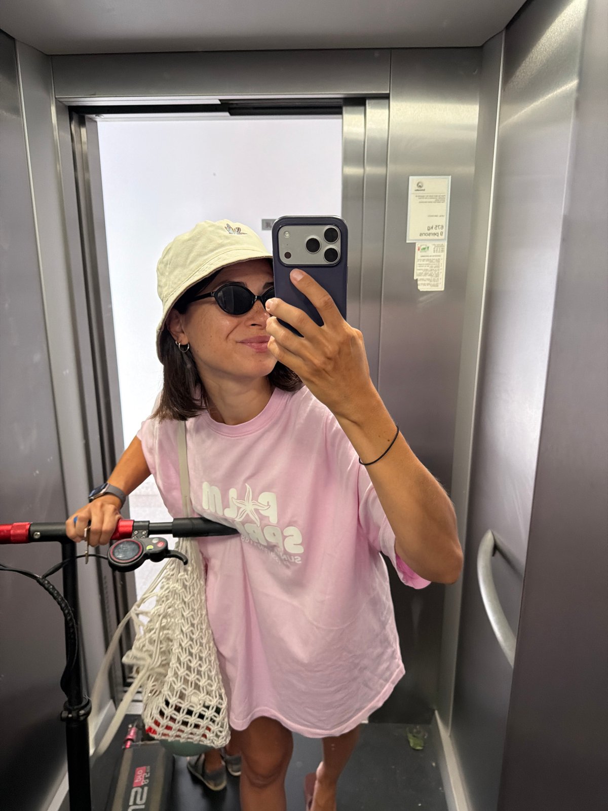 Elevator mirror selfie in Budva, Montenegro