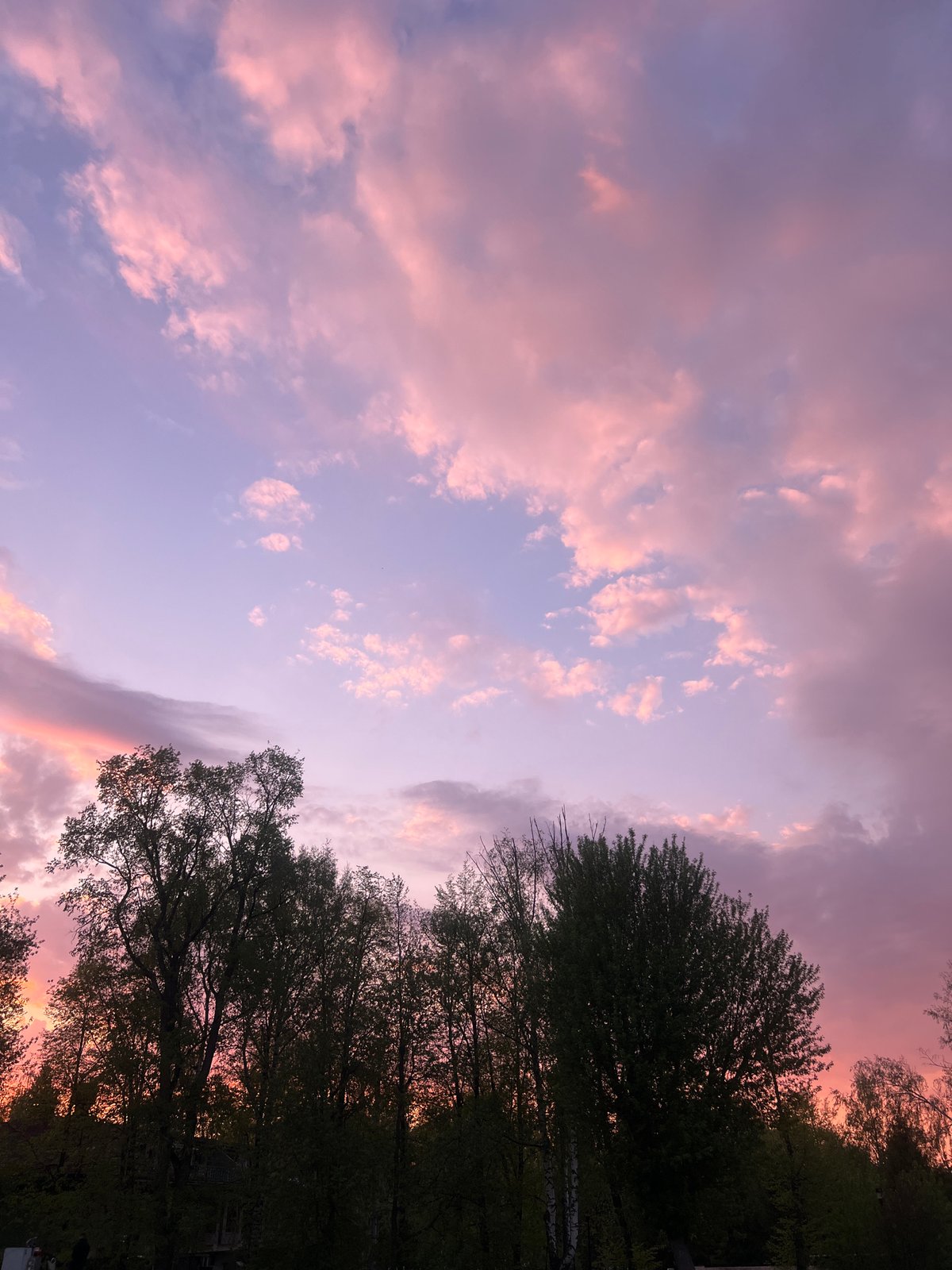 Colorful twilight sky observed over Kazan park