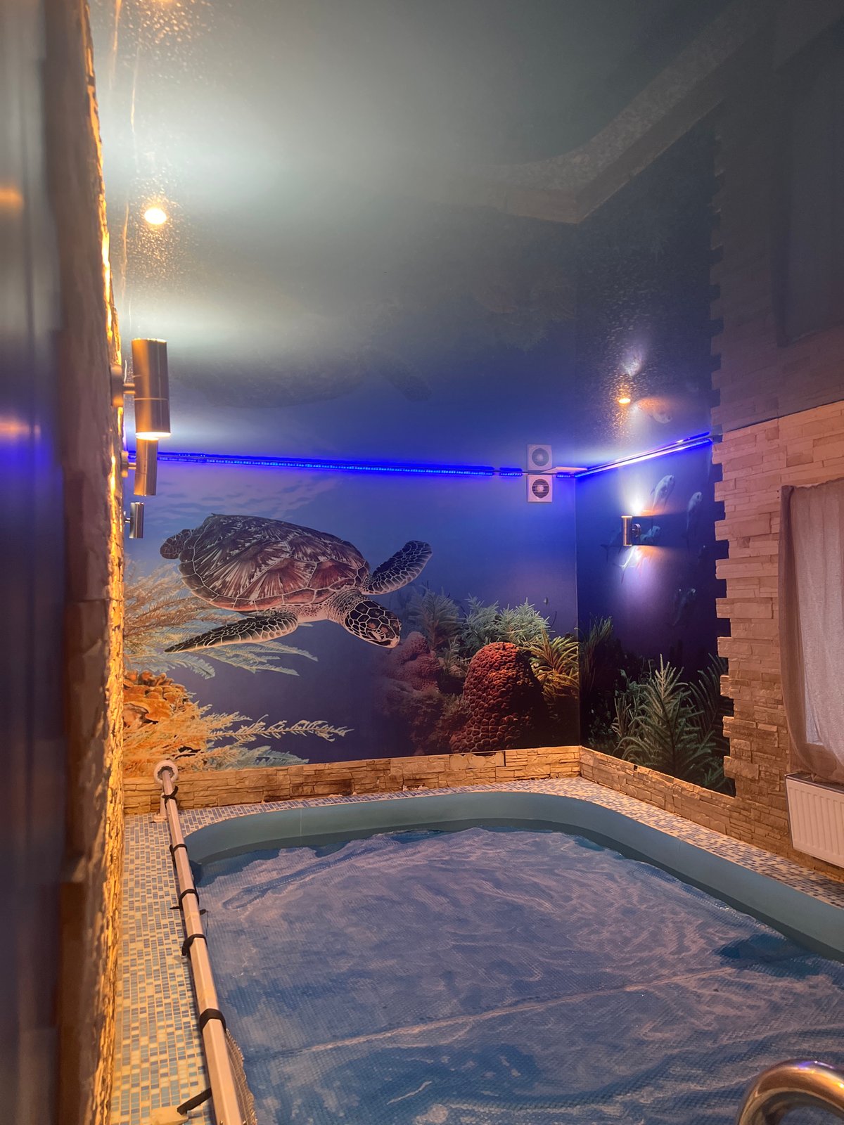 Indoor pool facility and residential spaces documented in Perm