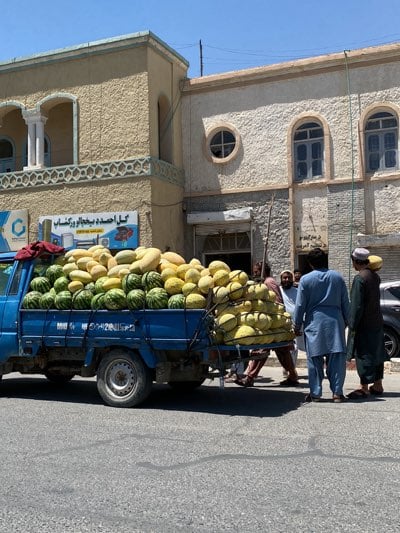 Produce truck spotted on Kandahar street