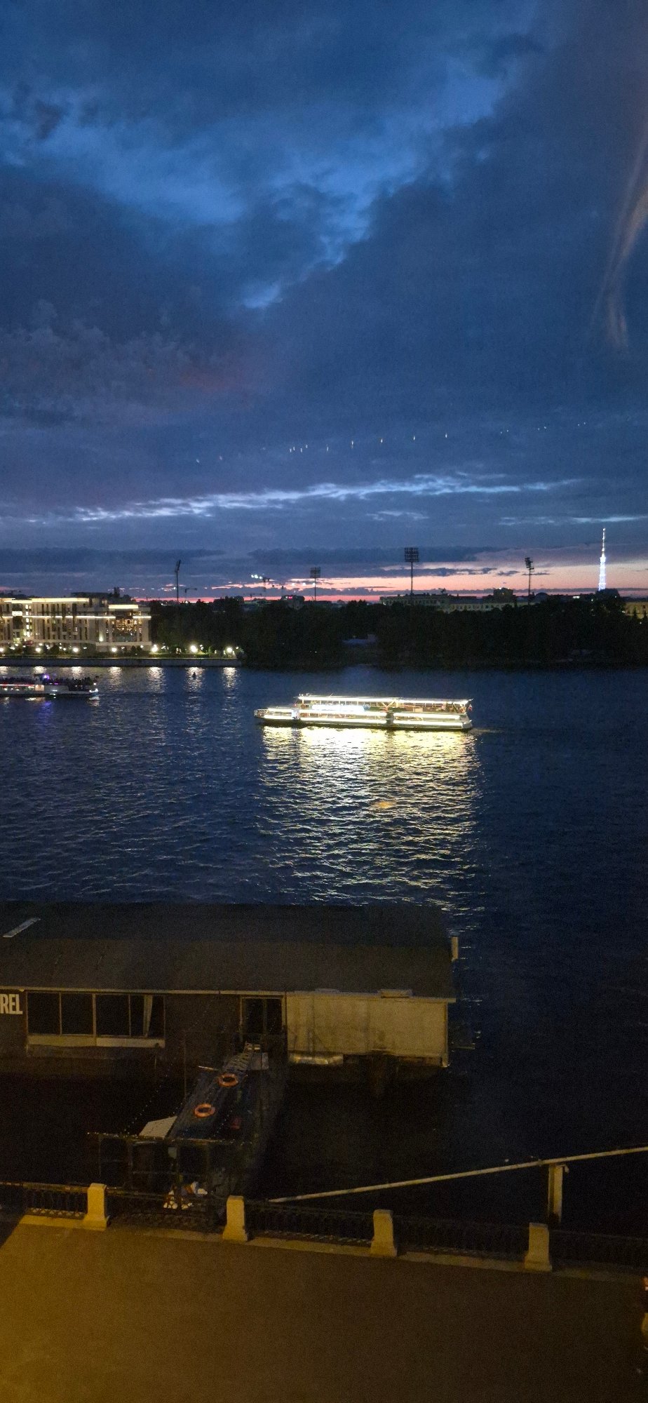 Neva River at dusk and nightfall, Saint Petersburg