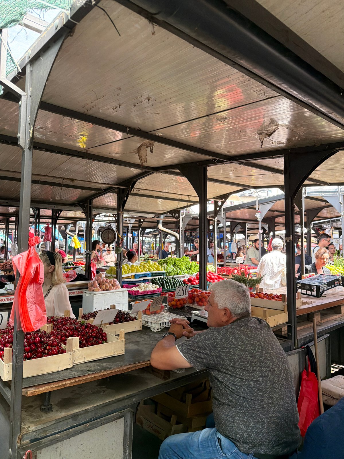 Market activity documented in Vracar, Serbia Sunday morning
