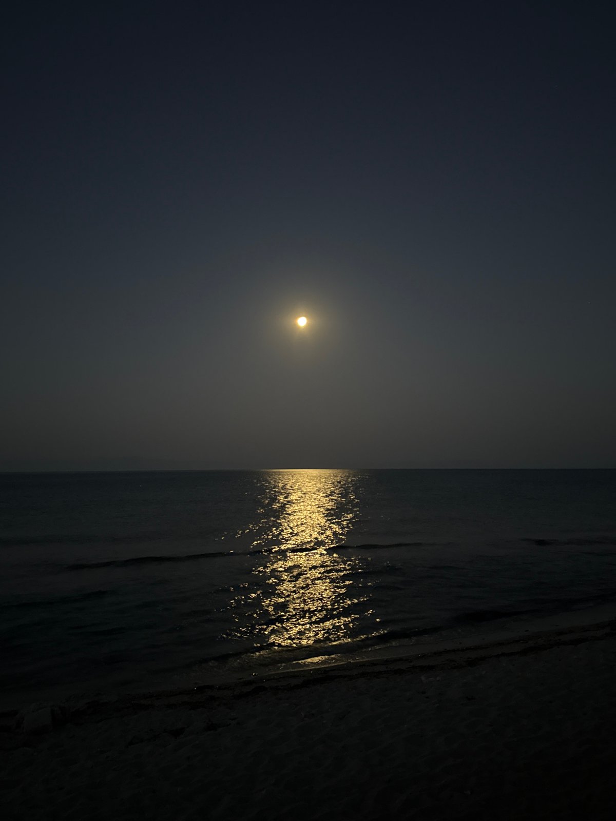 Moonlit beach night on the Kassandra peninsula, Greece