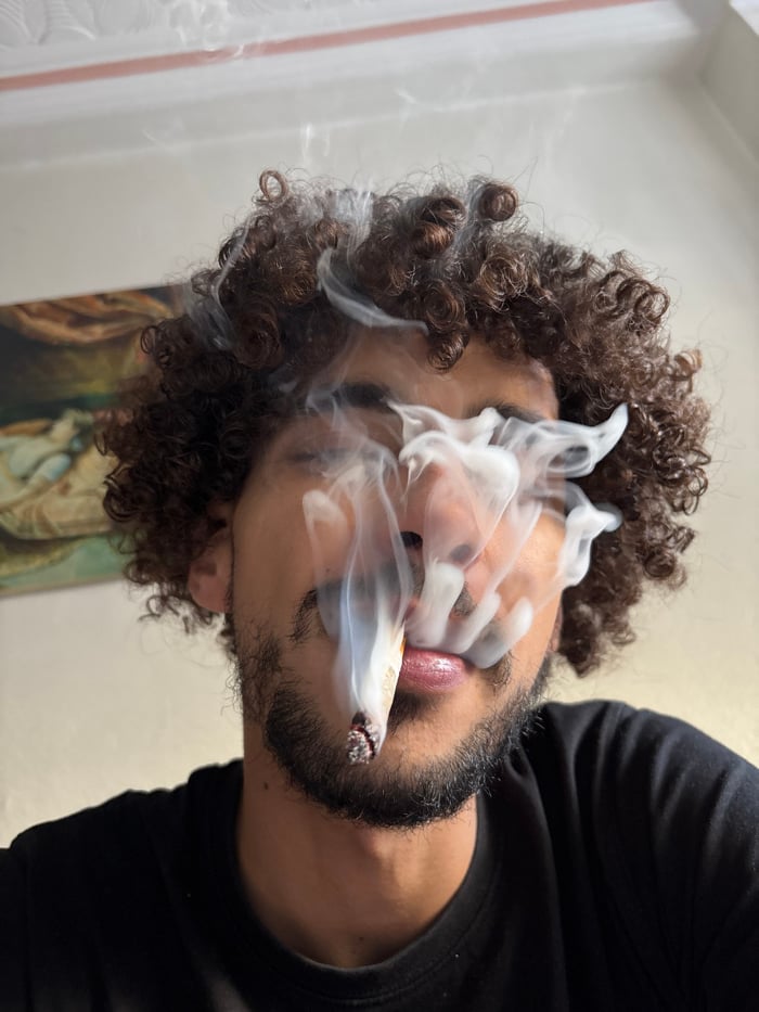 Man photographed smoking around Tangier over four-hour period