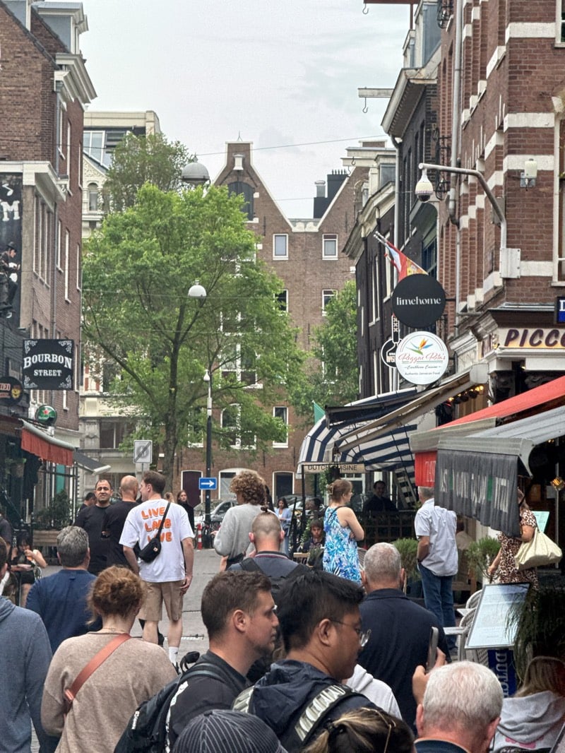 Routine Amsterdam street life documented during evening hours