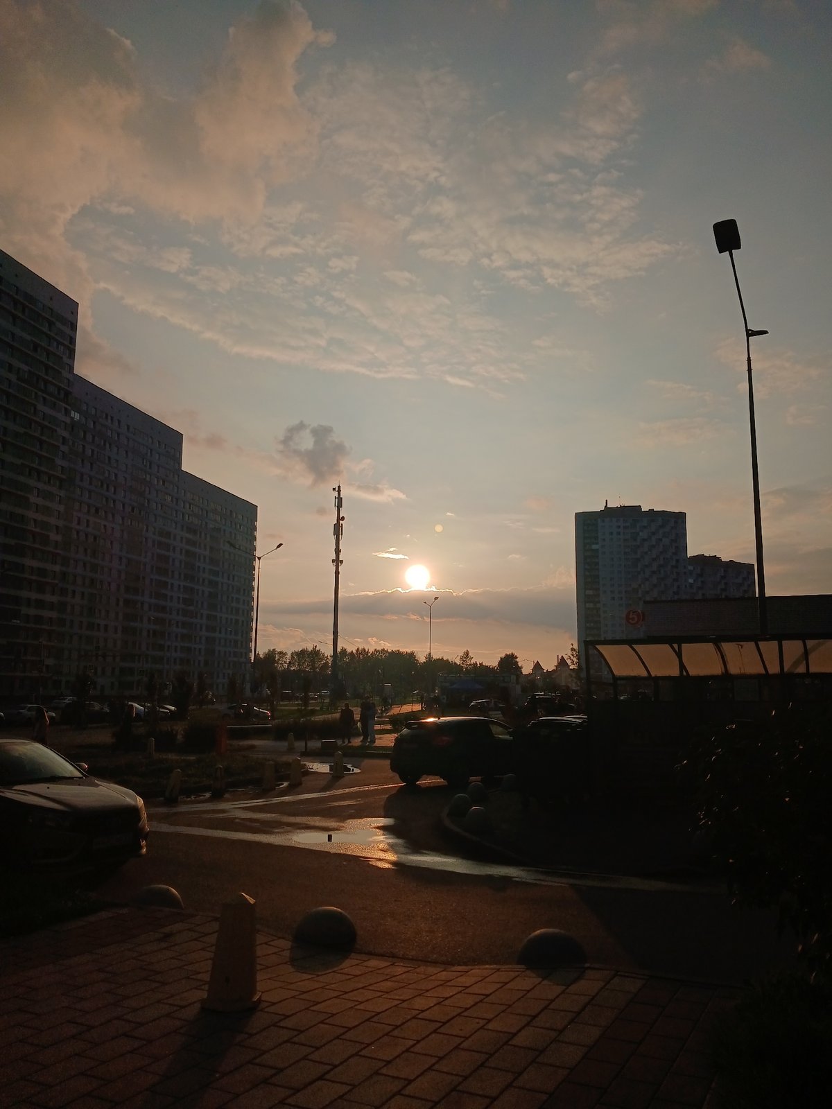 Summer evening stroll through a Yekaterinburg residential district