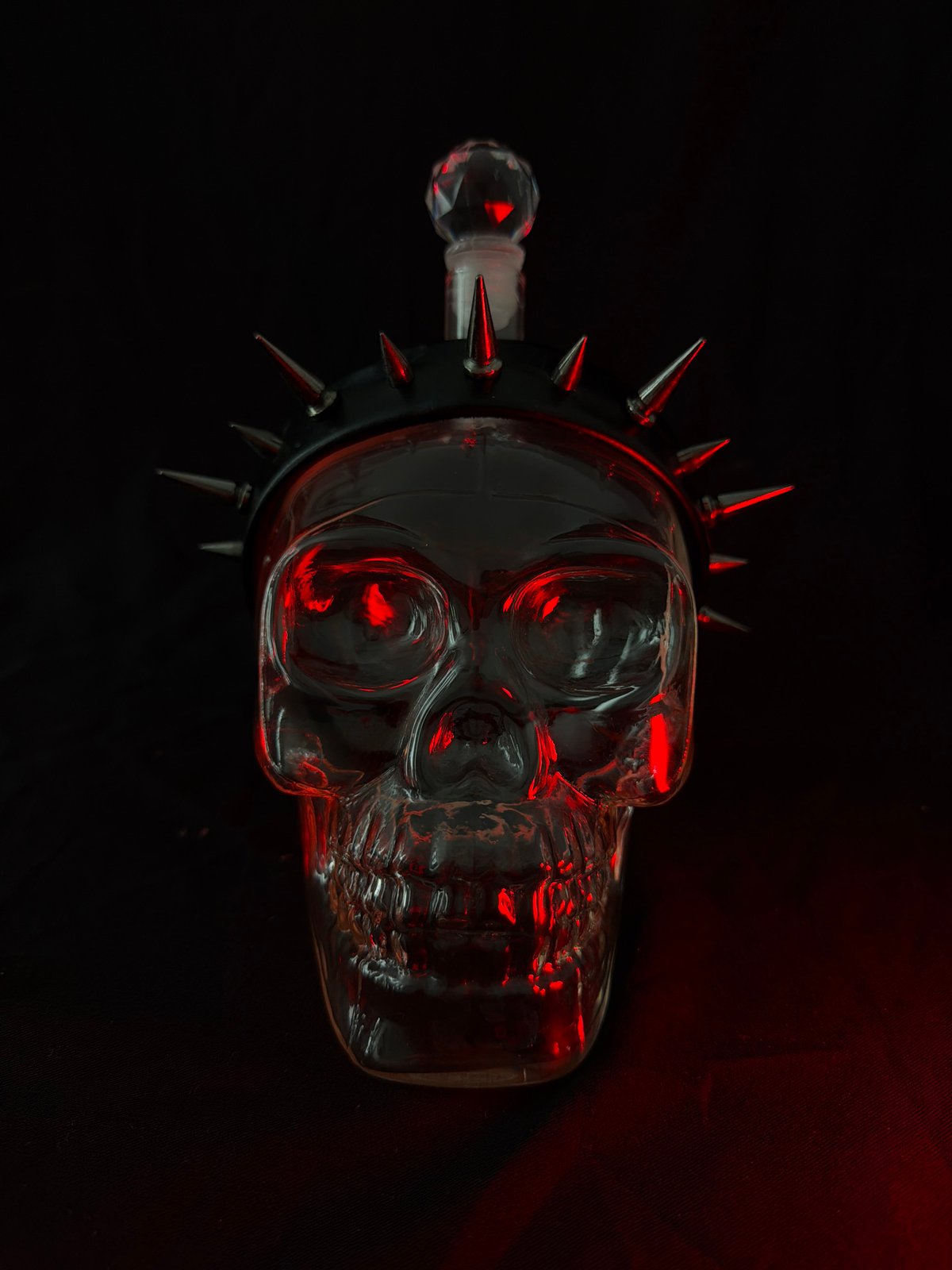 Gothic scene with red candles, tarot cards documented