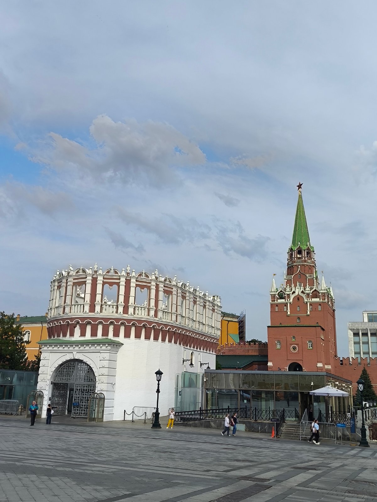 Red Square area: Kremlin towers, metro halls, and street life