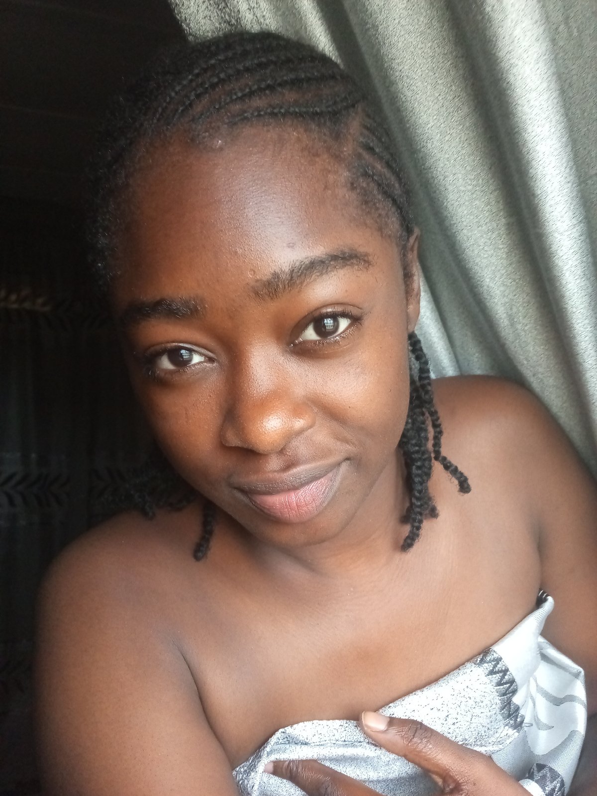 Woman documents morning selfies and fried pastry breakfast