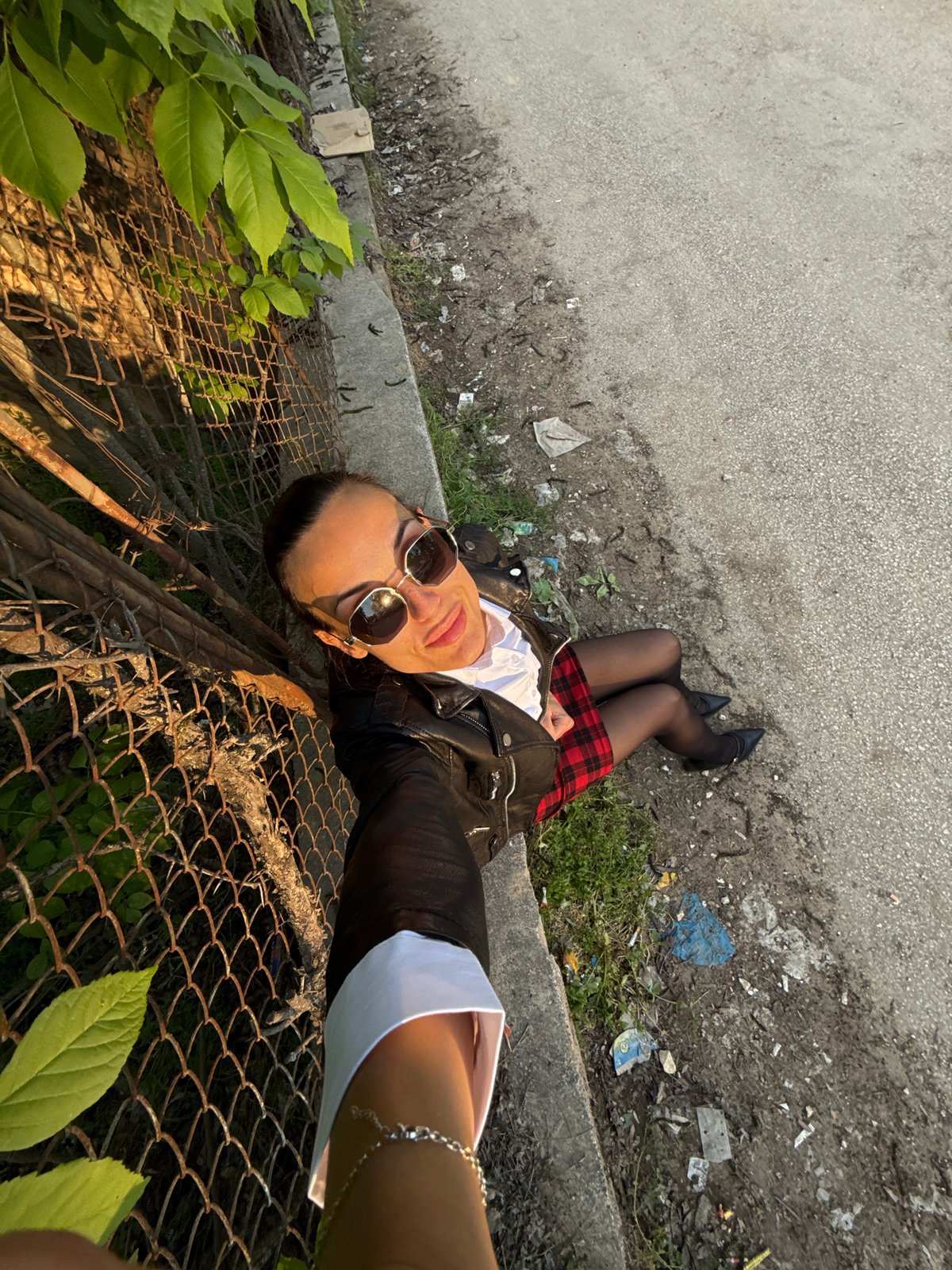 Woman poses for photos in Pleven, Bulgaria