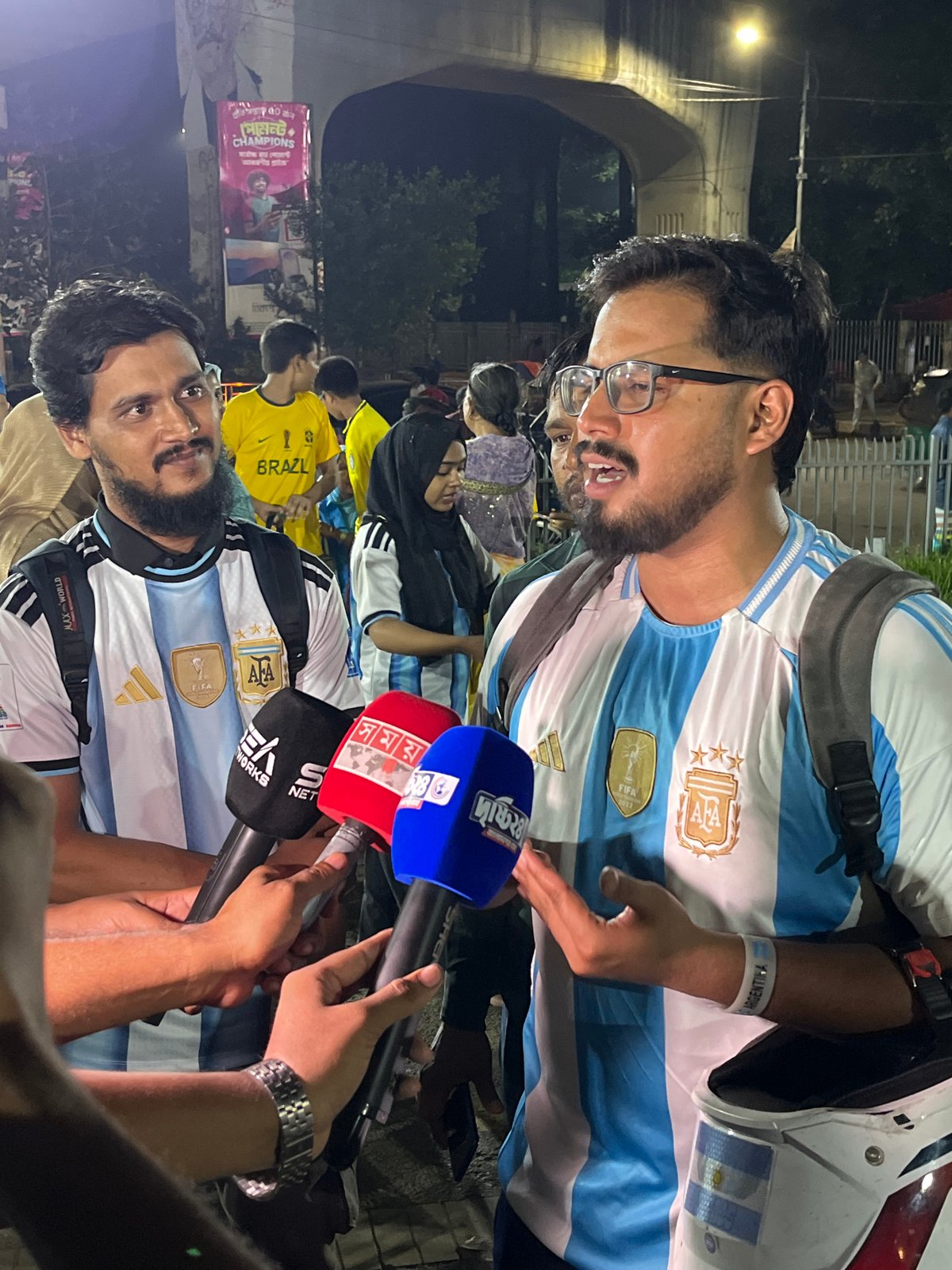 Dhaka streets fill with Argentina fans celebrating late into the night
