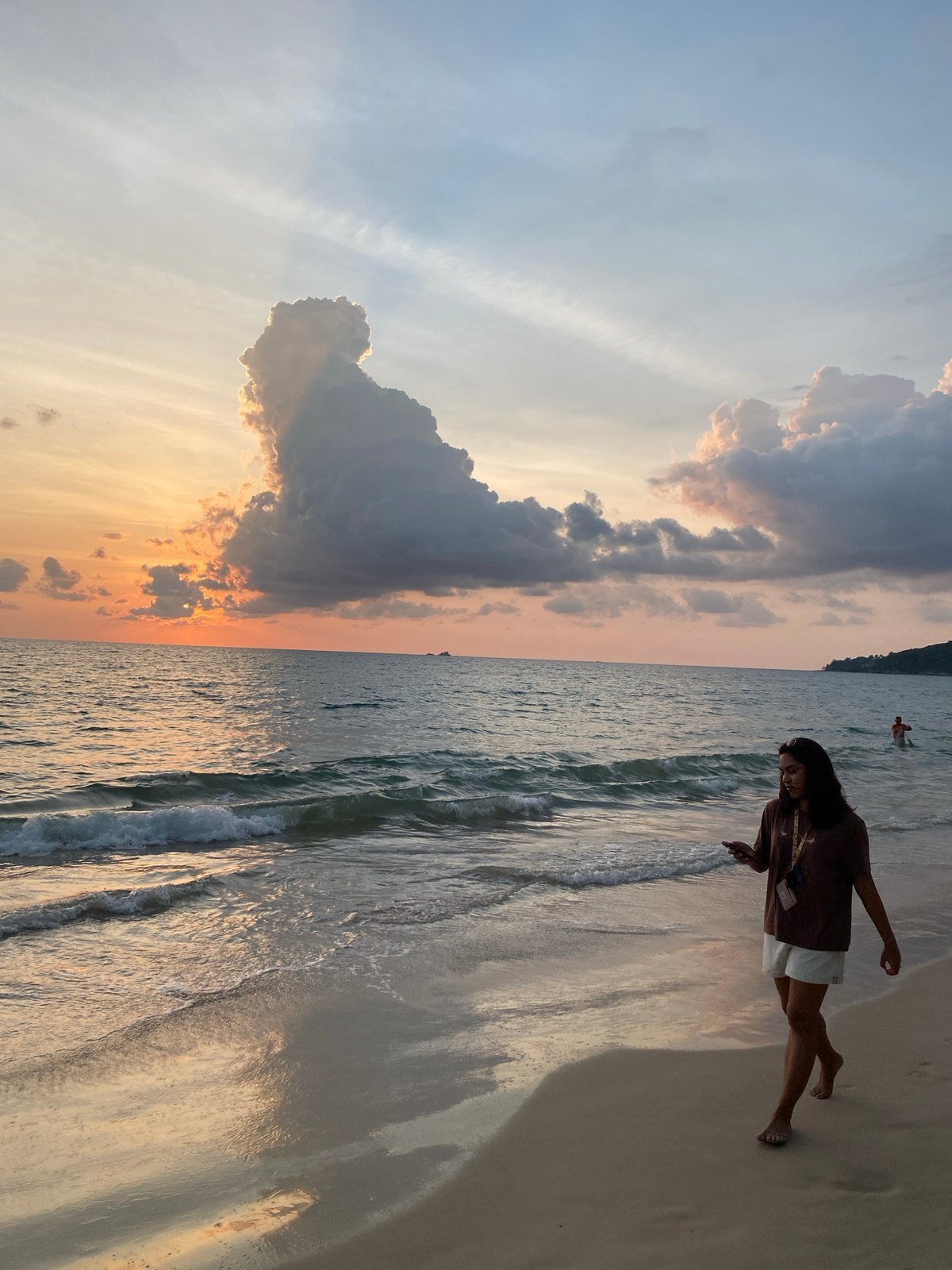 Sunset observed at Choeng Thale beach, Thailand