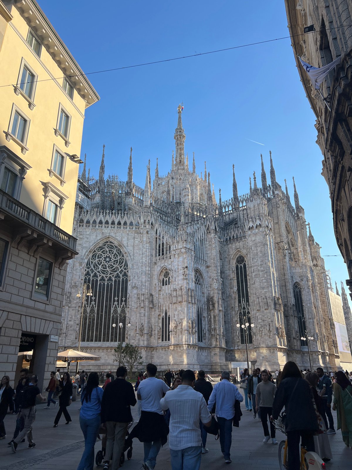 Milan's Duomo cathedral photographed under clear skies