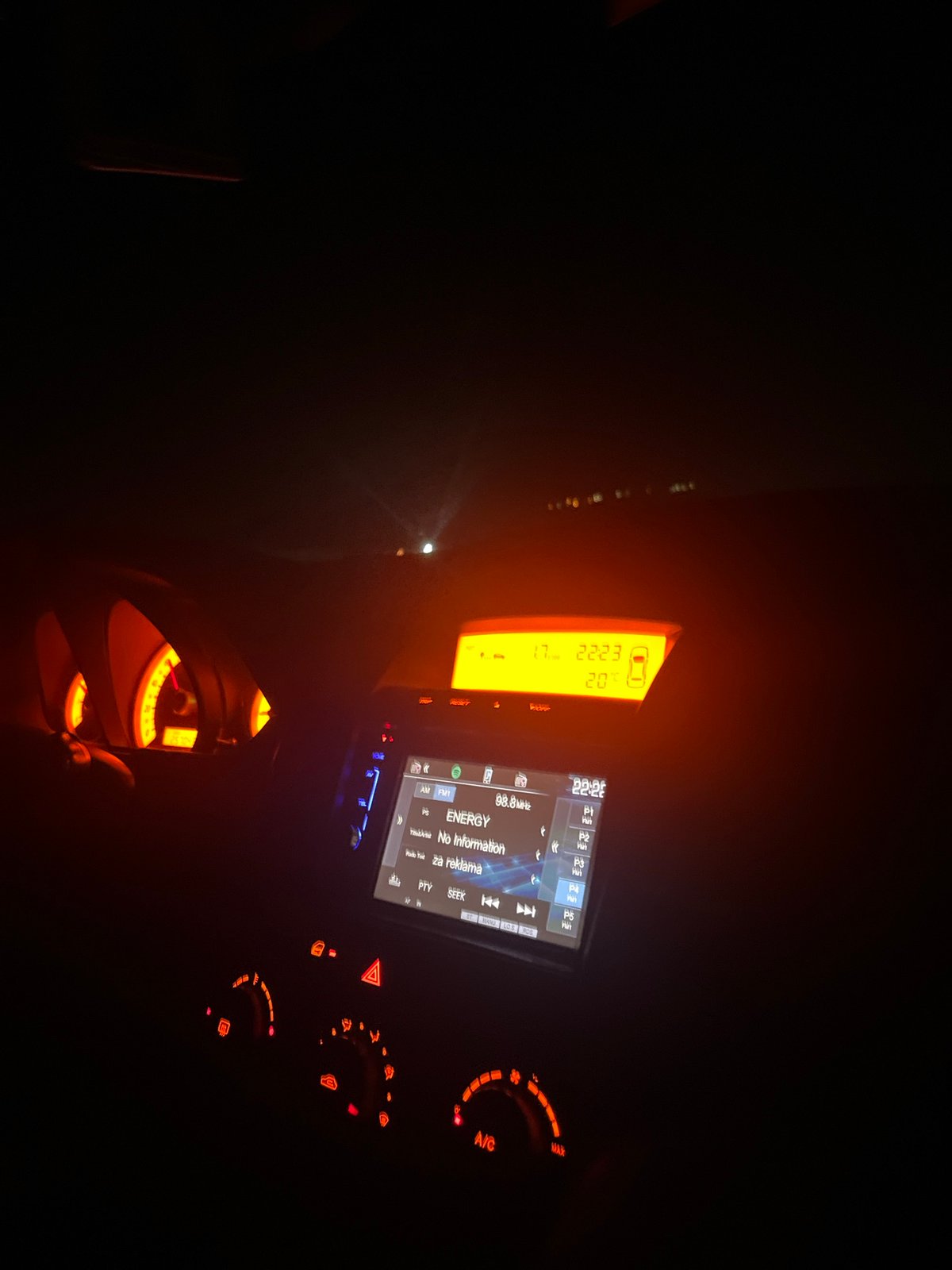 Nighttime drive documented through Blagoevgrad, Bulgaria dashboard views