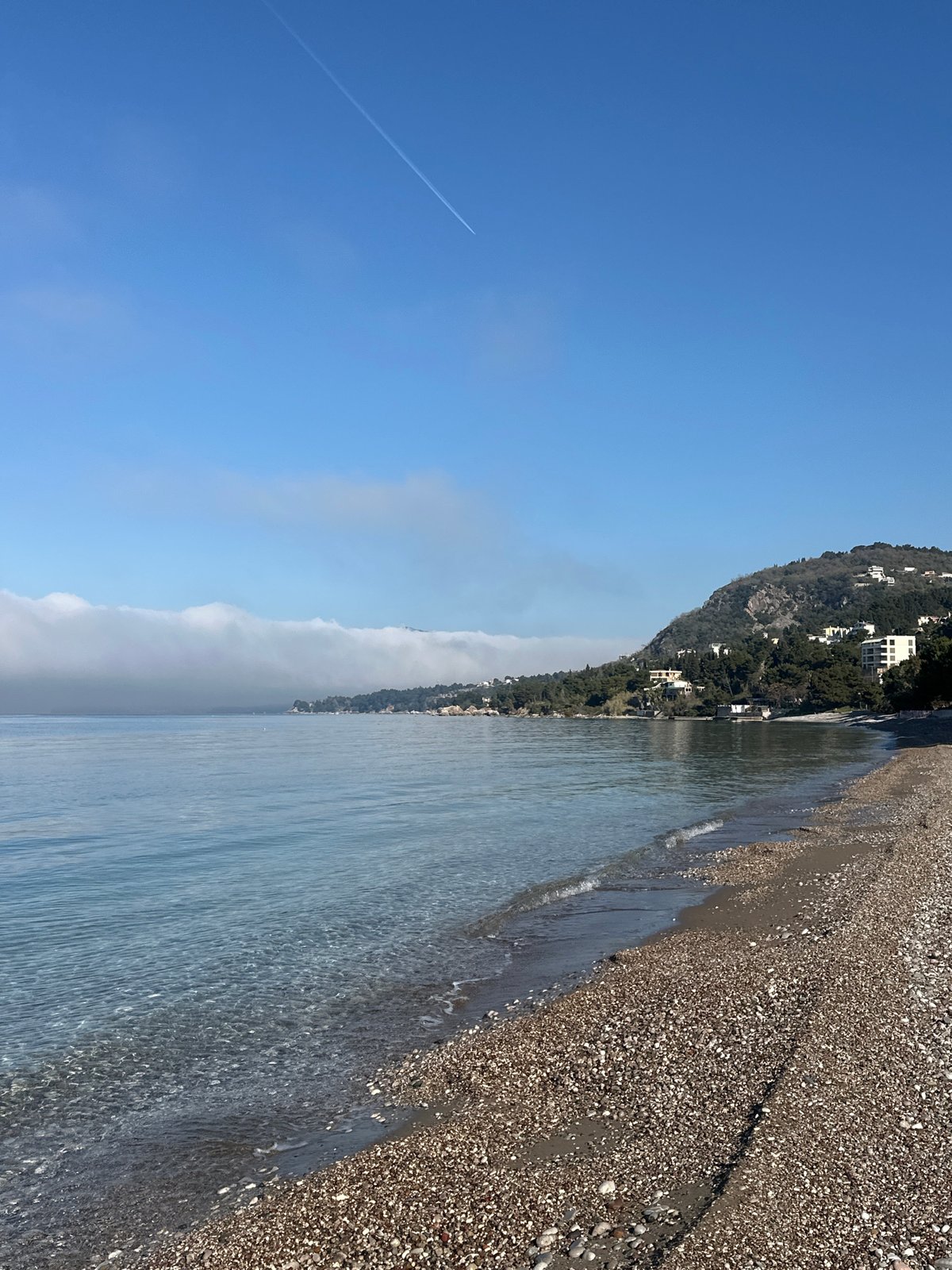 Morning coffee break documented along Montenegro coast
