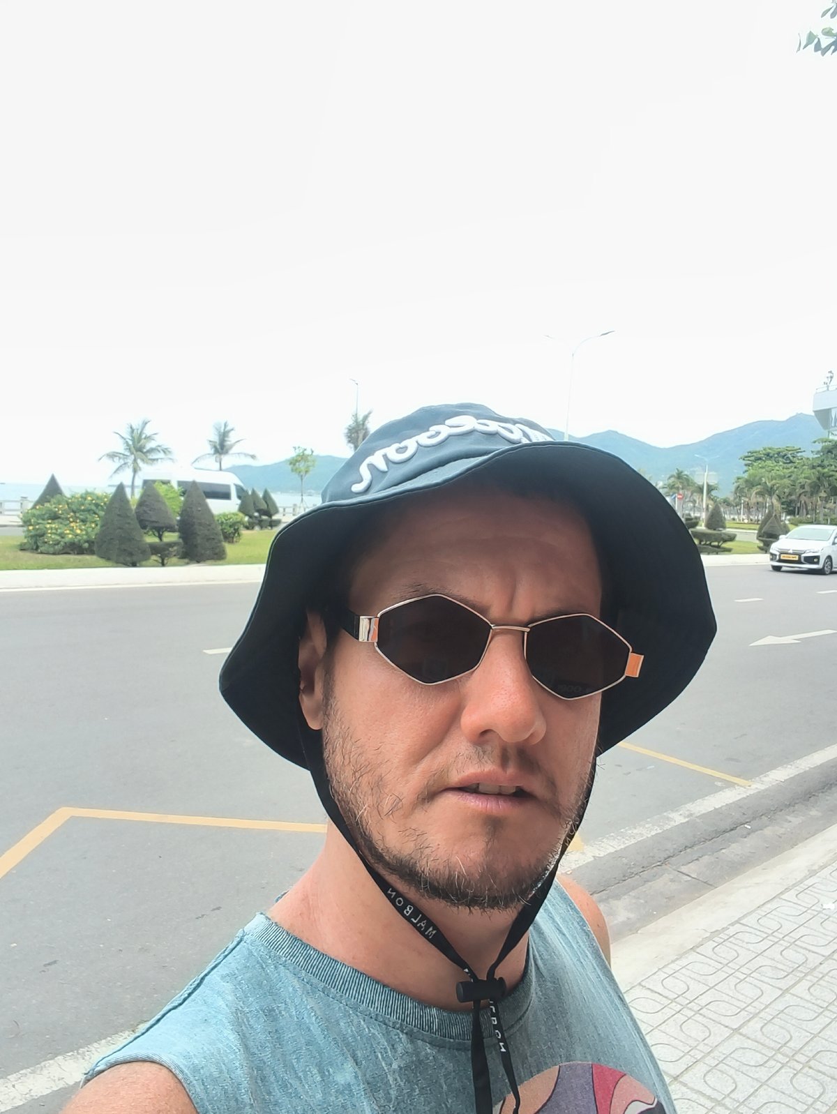 Selfie on a landscaped Nha Trang street