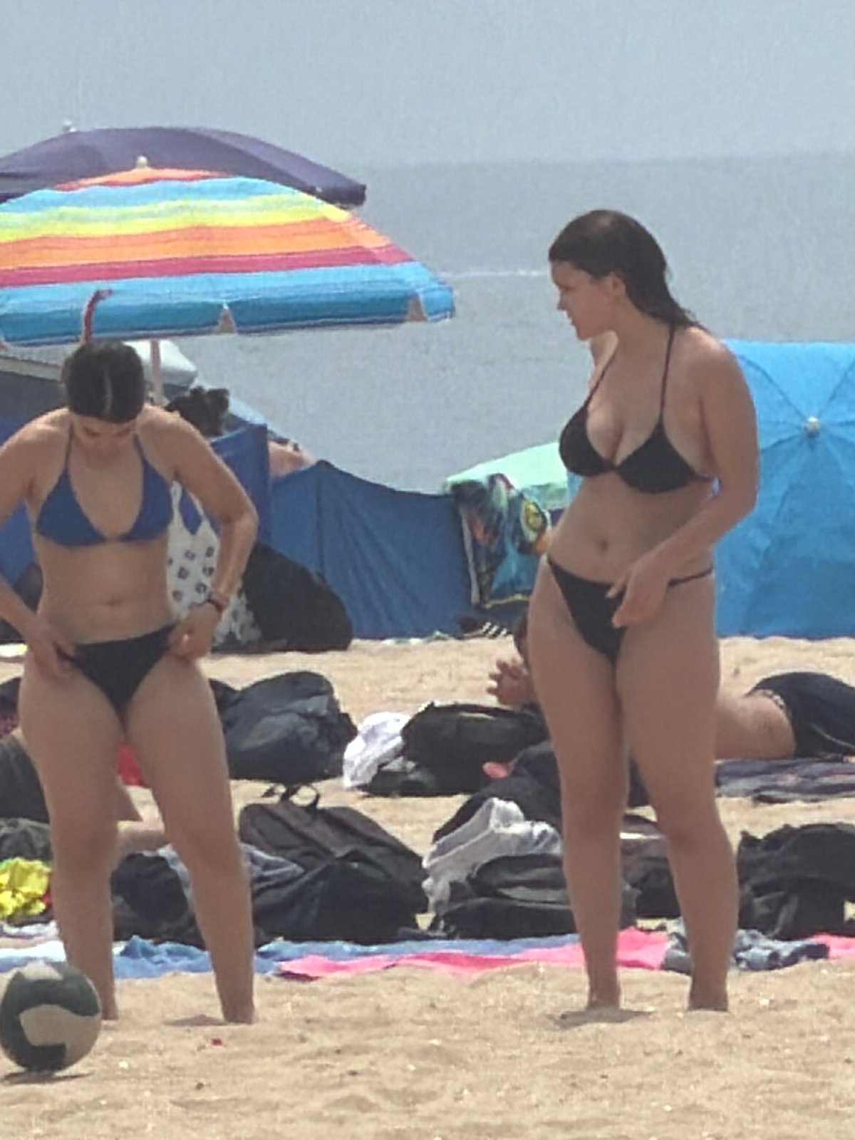 Busy summer afternoon draws crowds to Espinho beach Portugal
