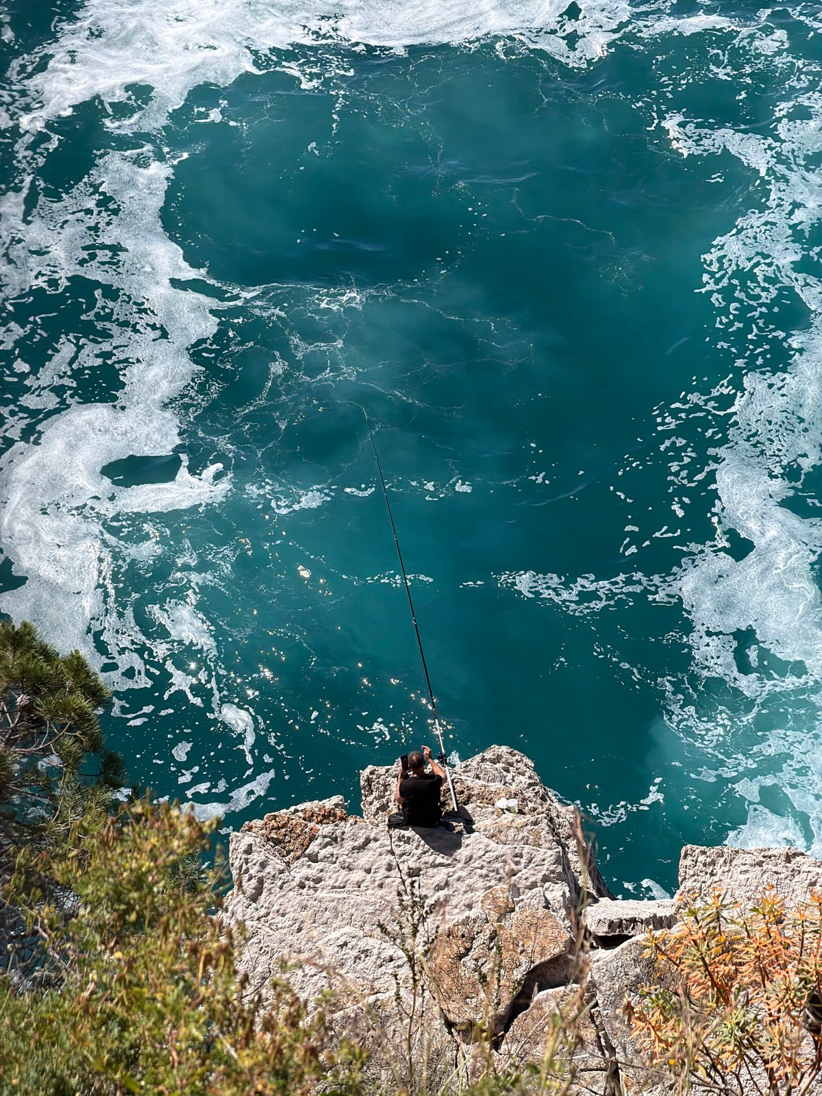 Morning coastal life captured along Montenegro's Adriatic shoreline