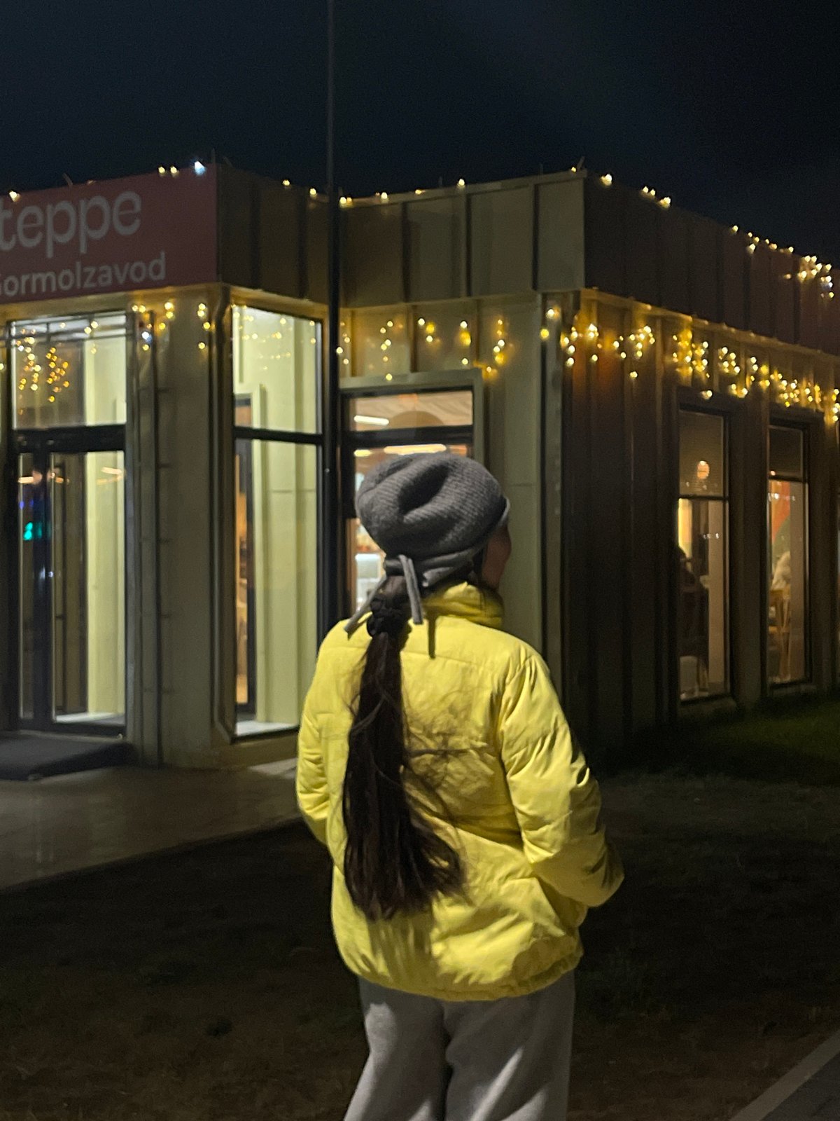 Evening illumination observed at Kokshetau commercial district