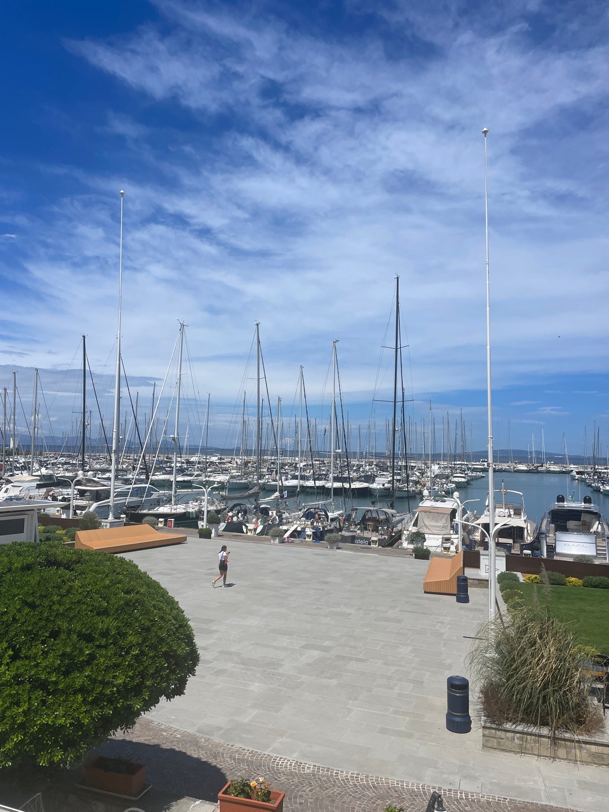 Lazy summer morning at Punta Ala marina with fresh cherries