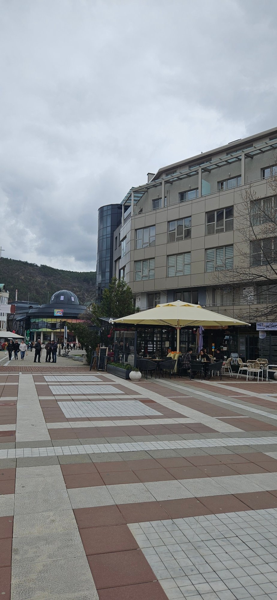 Street scenes captured in Blagoevgrad, Bulgaria on overcast morning
