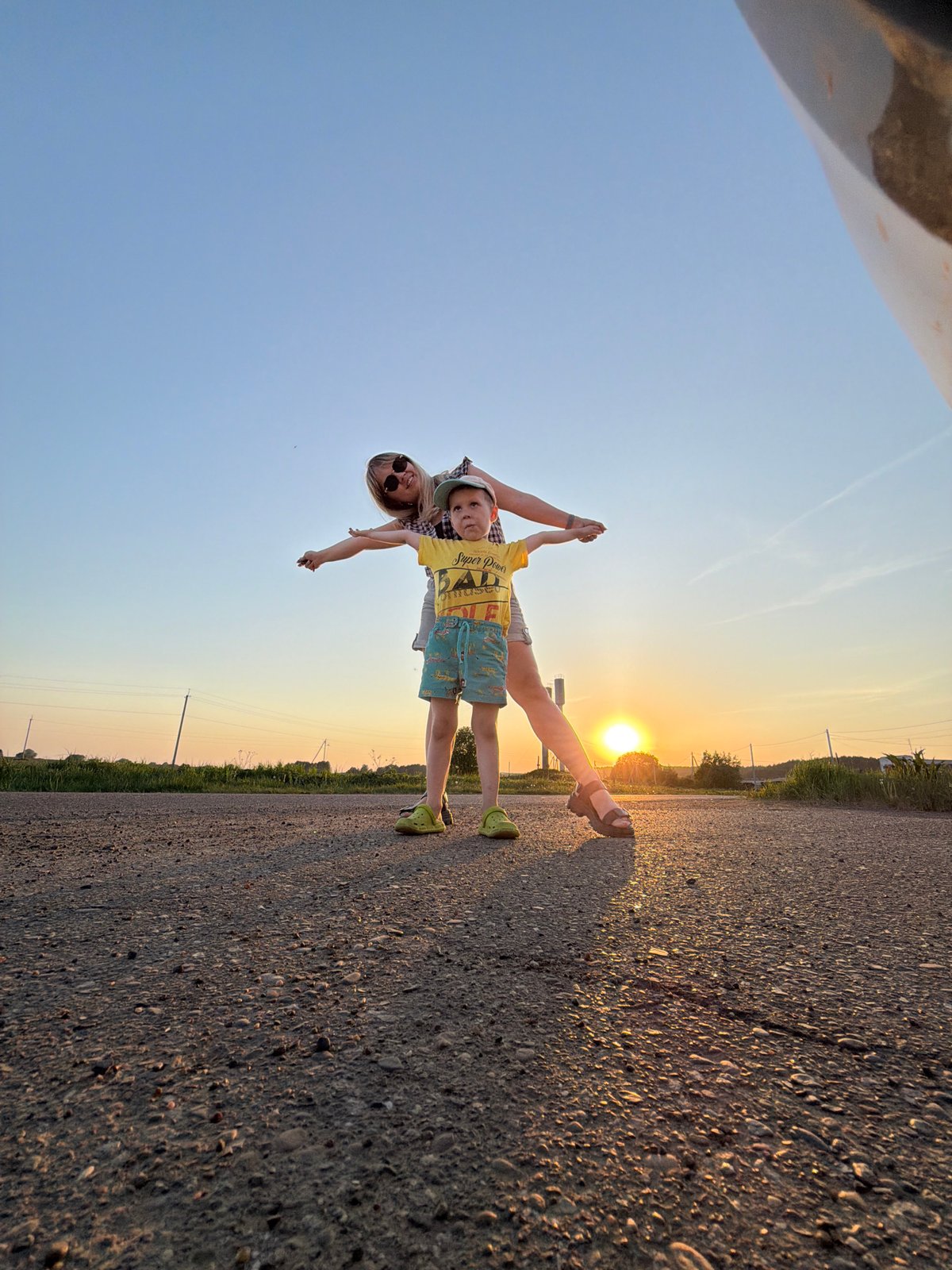 Sunset photo session on rural road in Чумна, Russia