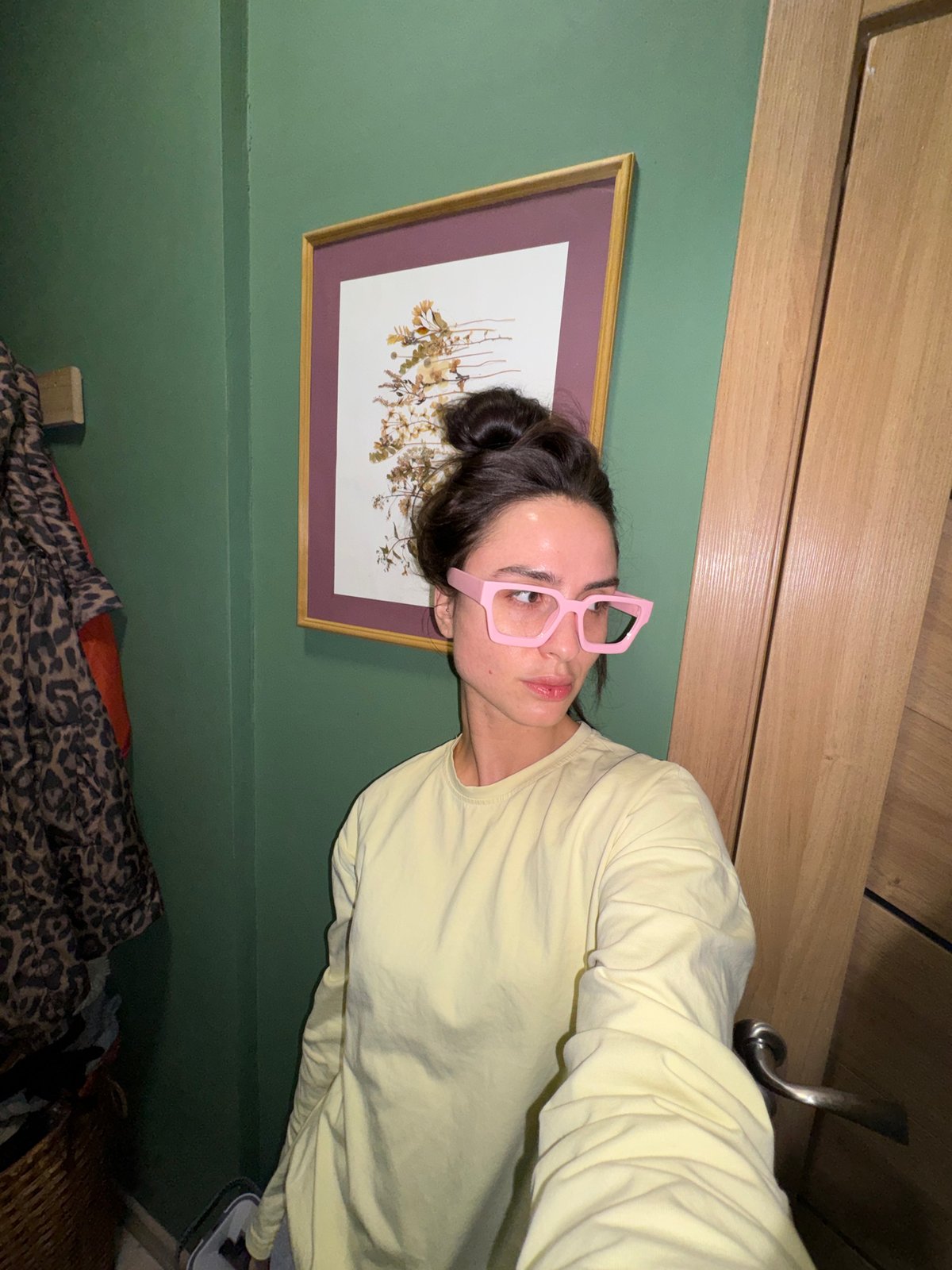 Woman takes selfies with decorative mirror in Krasnoyarsk