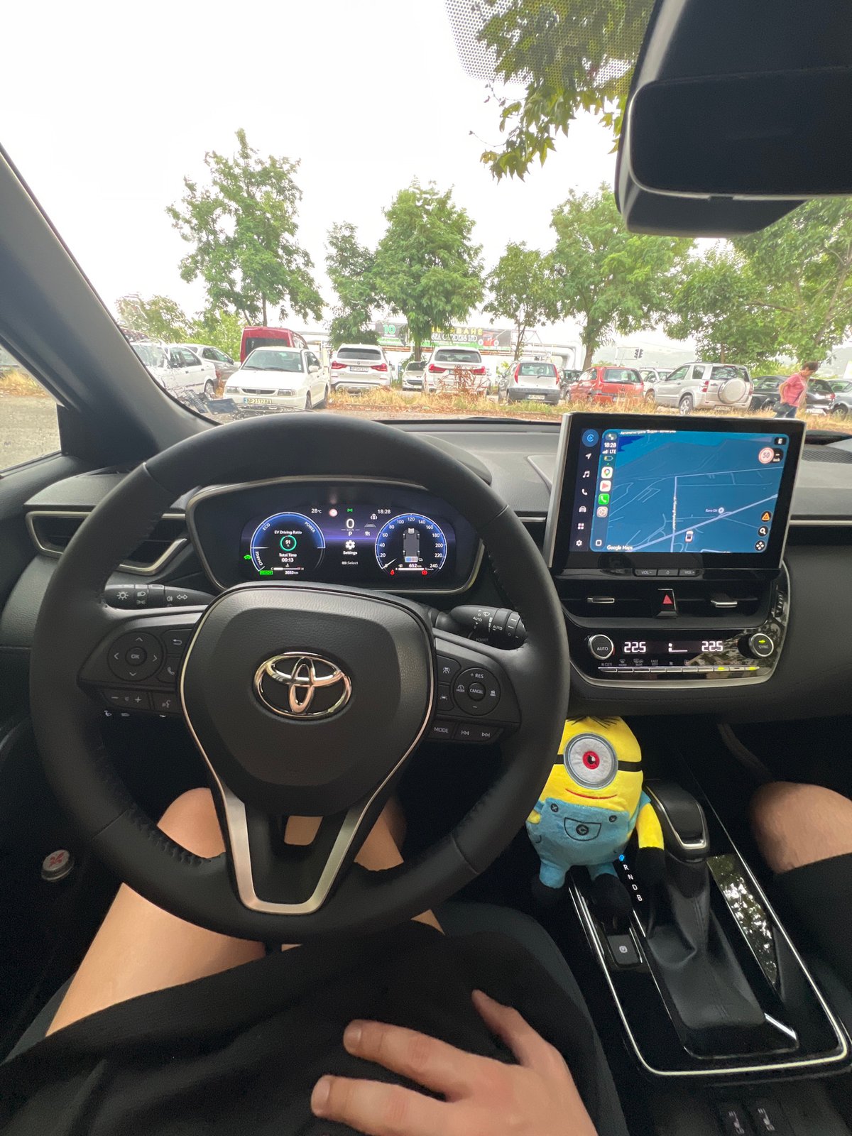 Parked car interior with digital dashboard, Vratsa Bulgaria
