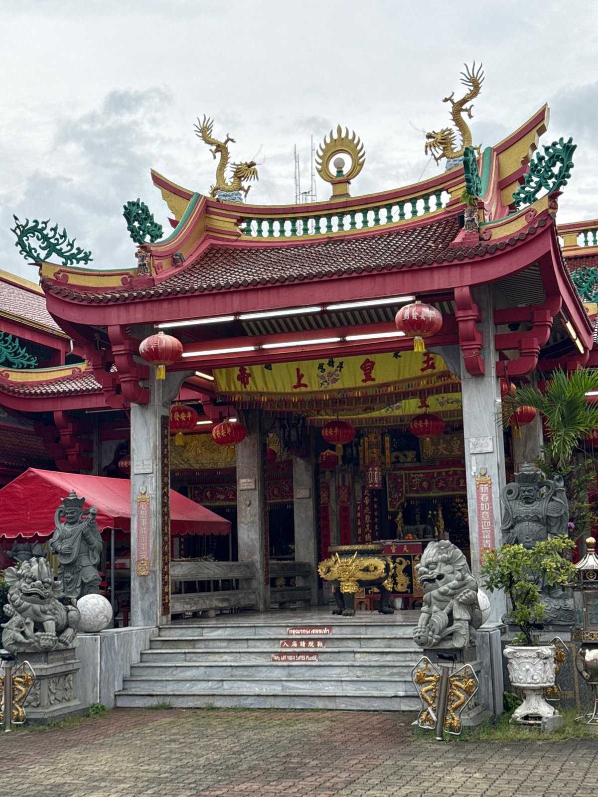 Chinese temple and street details in Phuket's old city