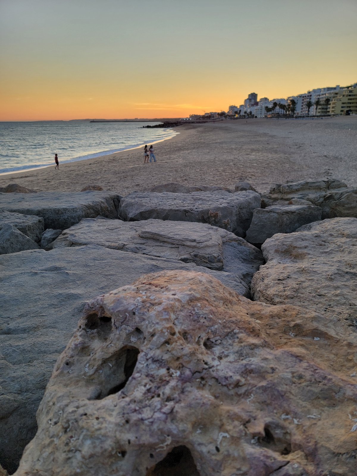 Sunset from Quarteira's breakwater, Algarve coast