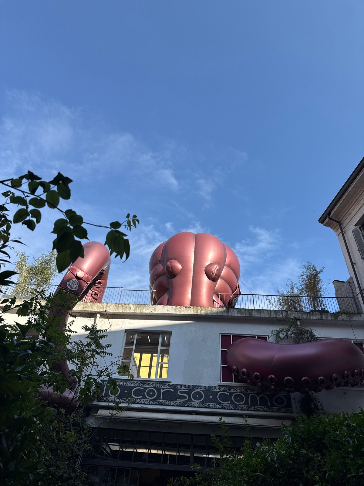 Boxing glove art installation spotted at Milan boutique