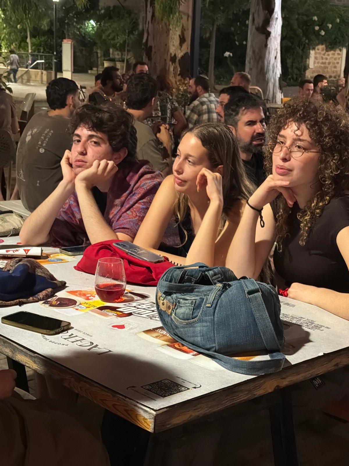 Evening scenes captured across Tel Aviv during busy nightlife hour