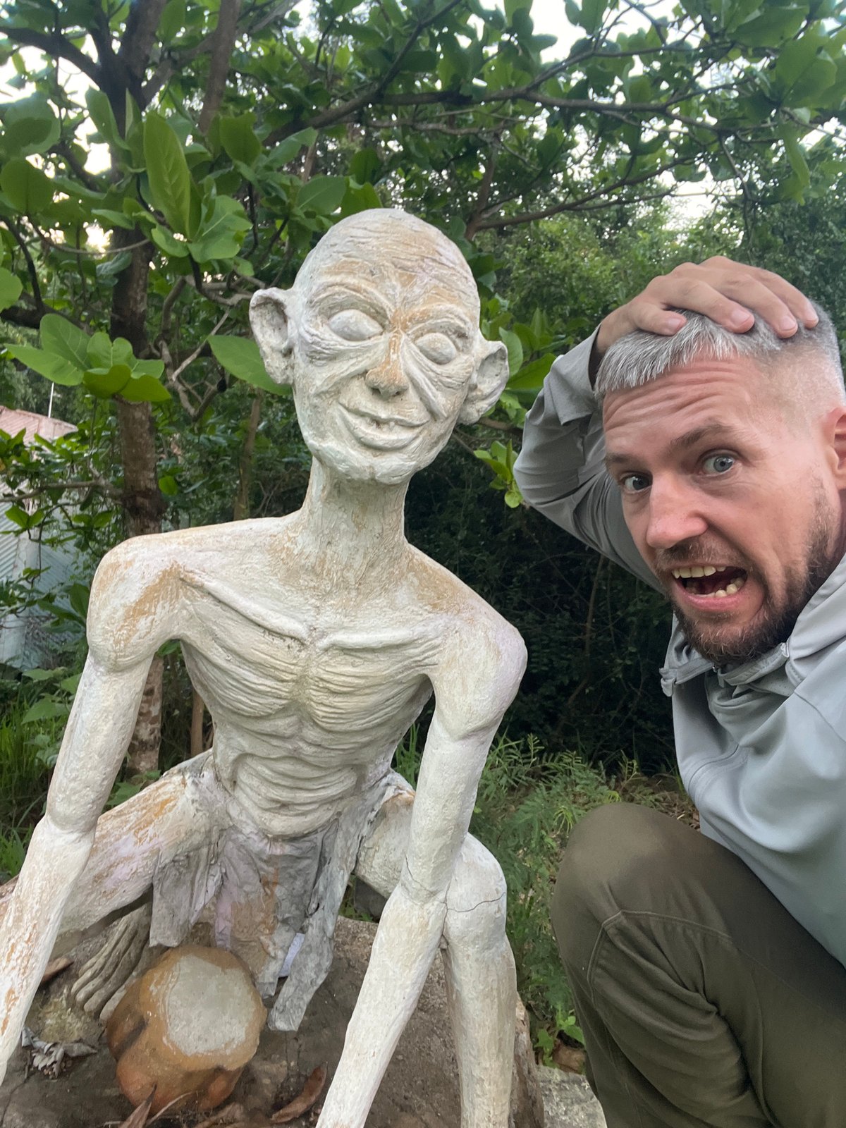 Tourist explores fantasy sculpture park in Nha Trang, Vietnam