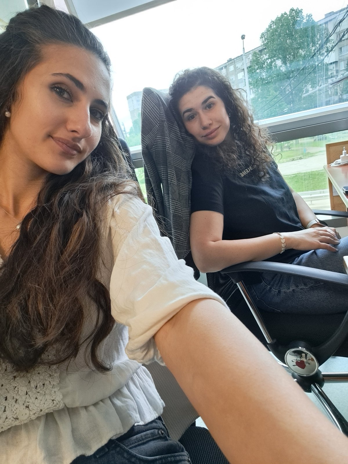 Two Women Document Office Time Together in Sofia