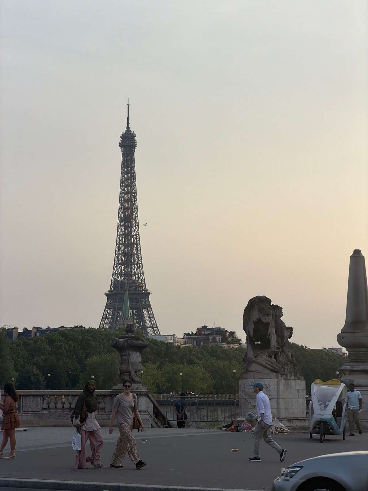 Bastille Day evening along Pont Alexandre III and the Seine