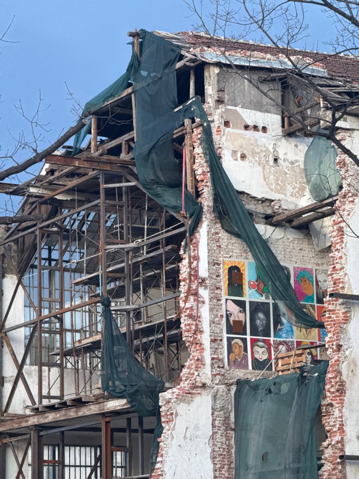Building demolition underway on Angel Kanchev Street, Sofia