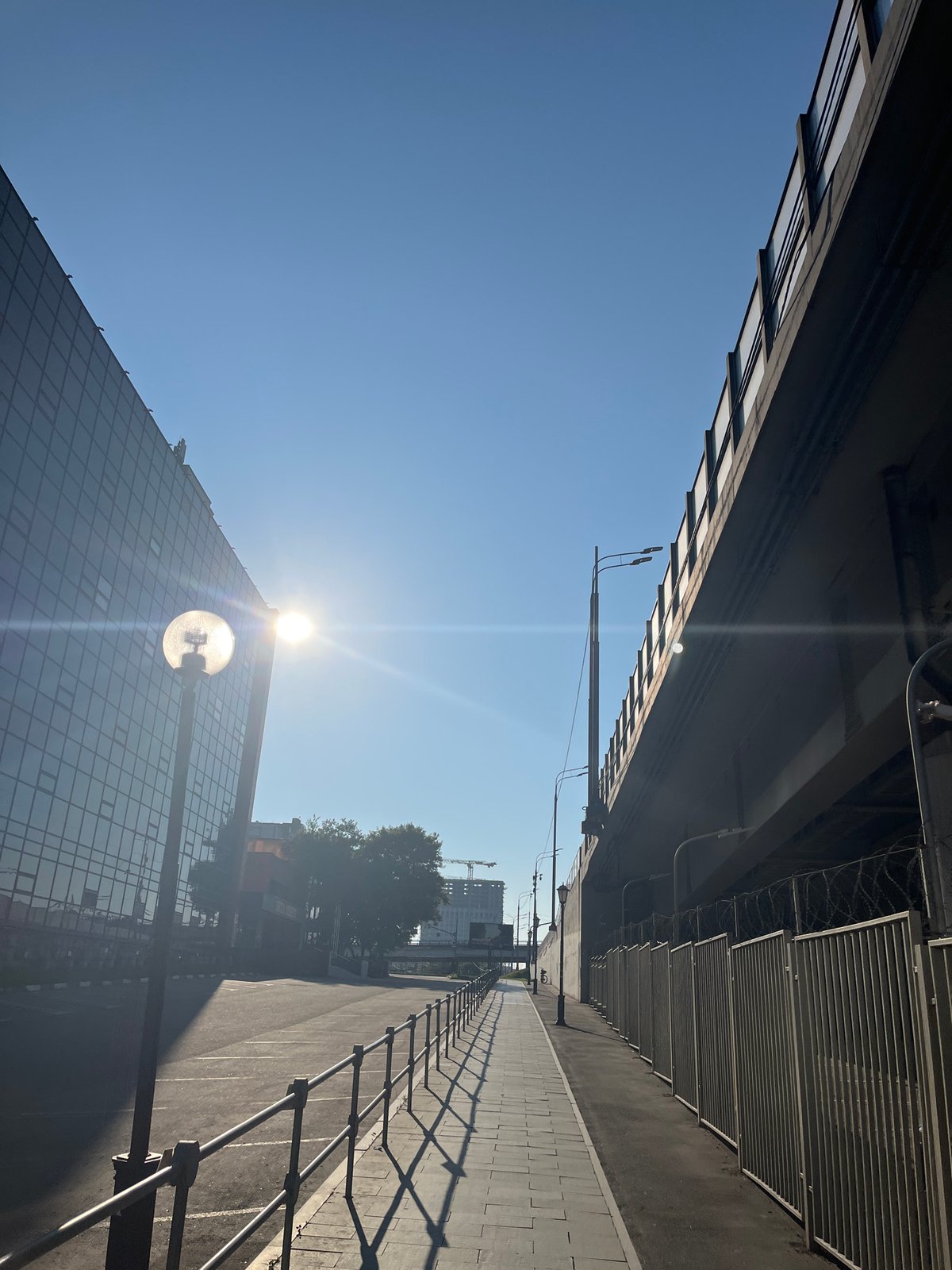 Street-level Moscow near a metro station on a clear summer day