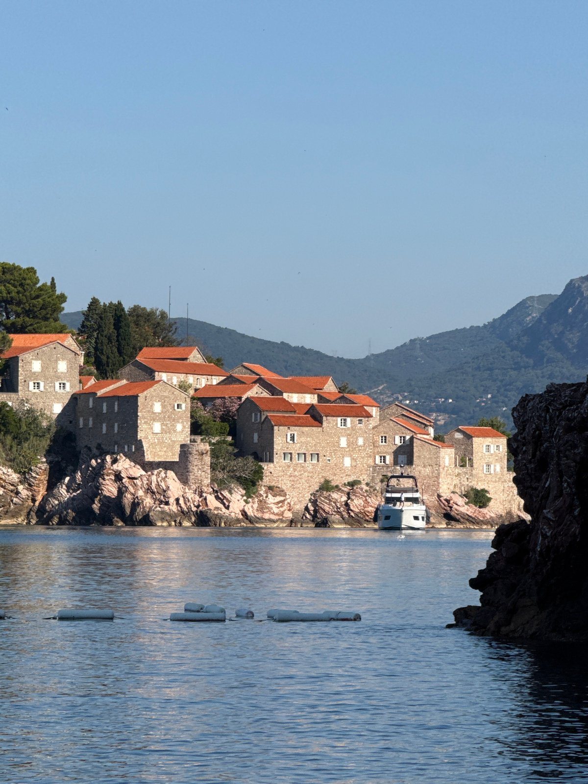Morning along the Sveti Stefan coastline, Montenegro