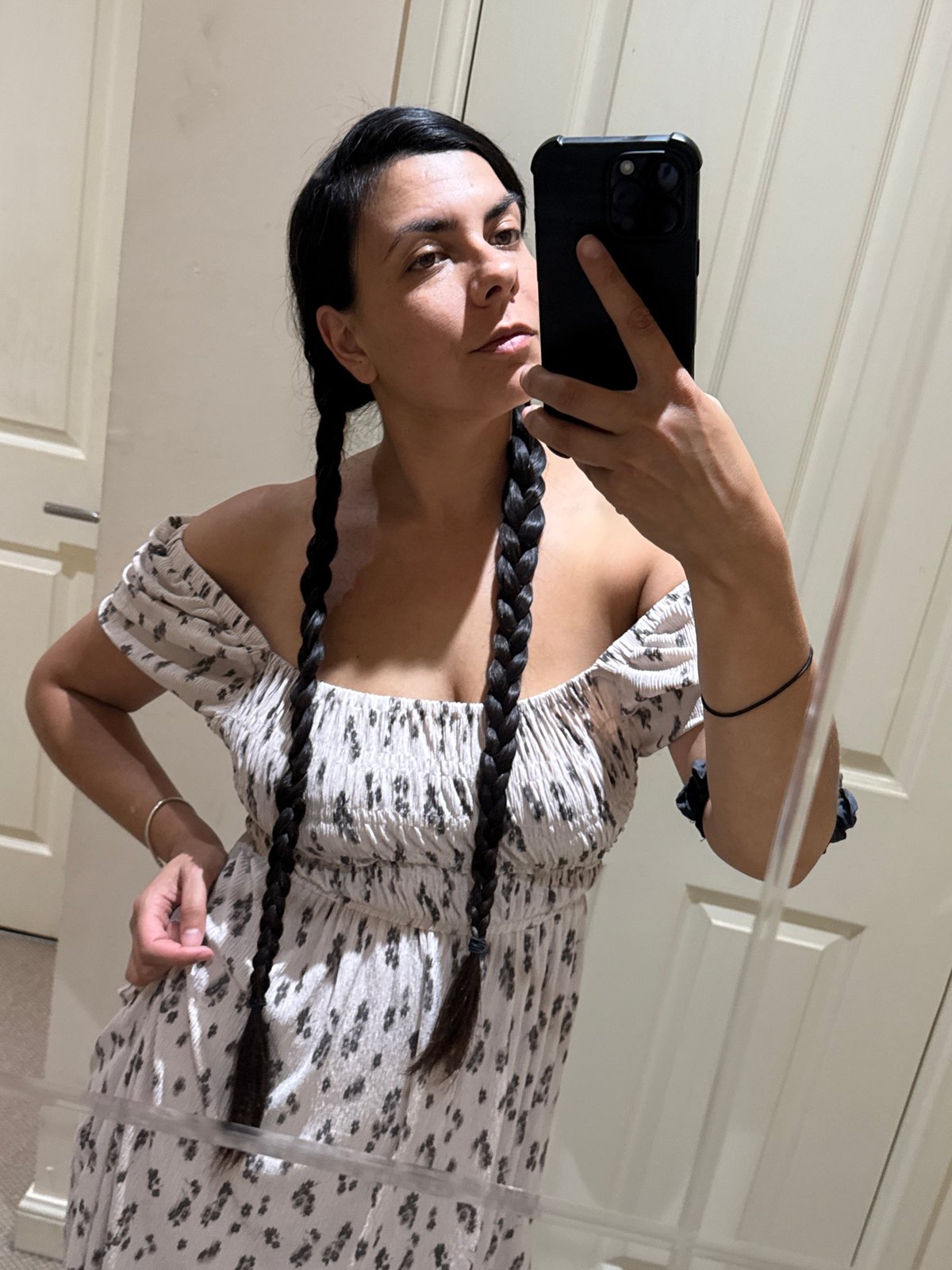 Mirror selfie session in a floral dress, Great Yarmouth