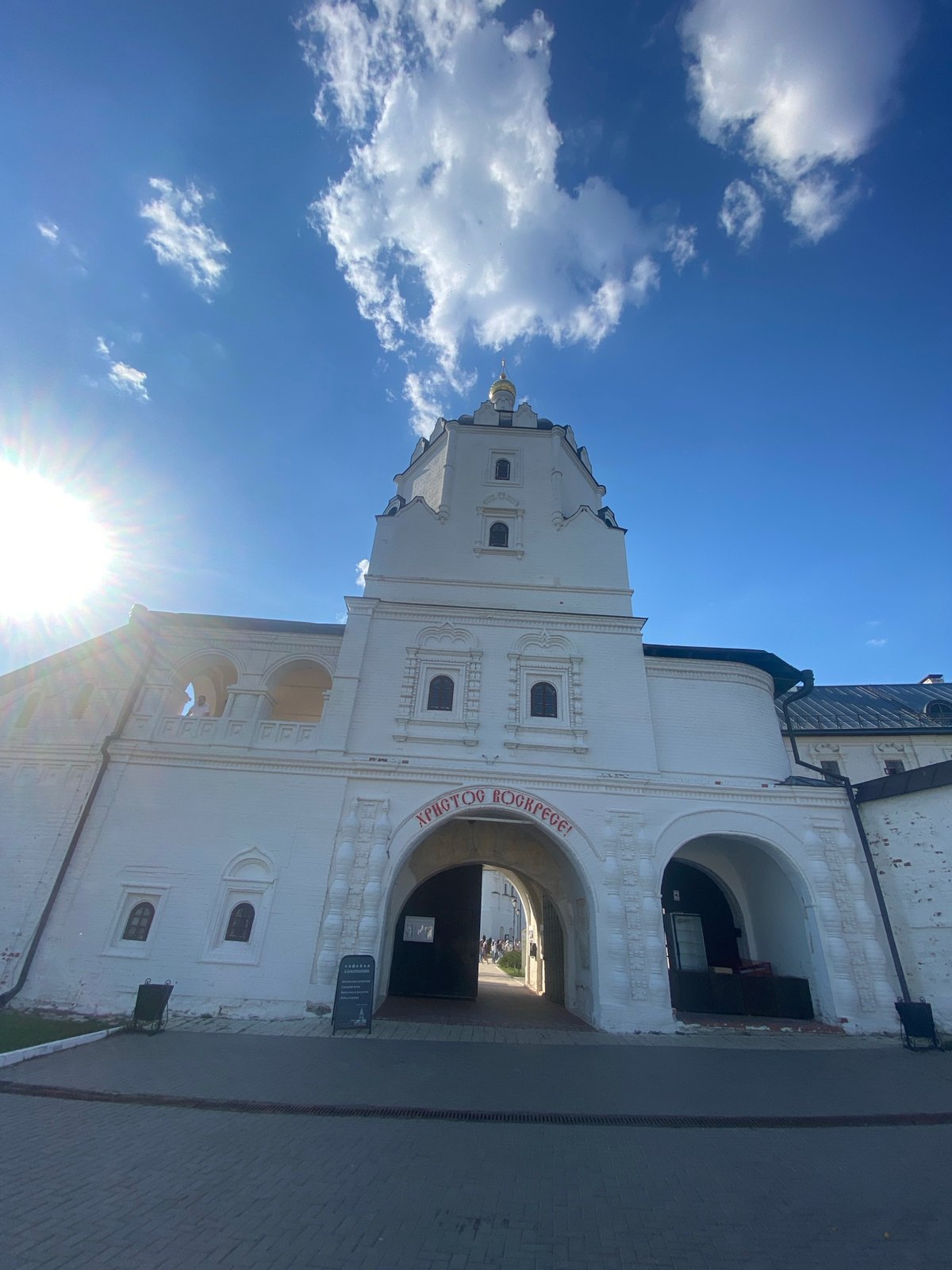 Tourist documents brief visit to Sviyazhsk Monastery complex in Russia