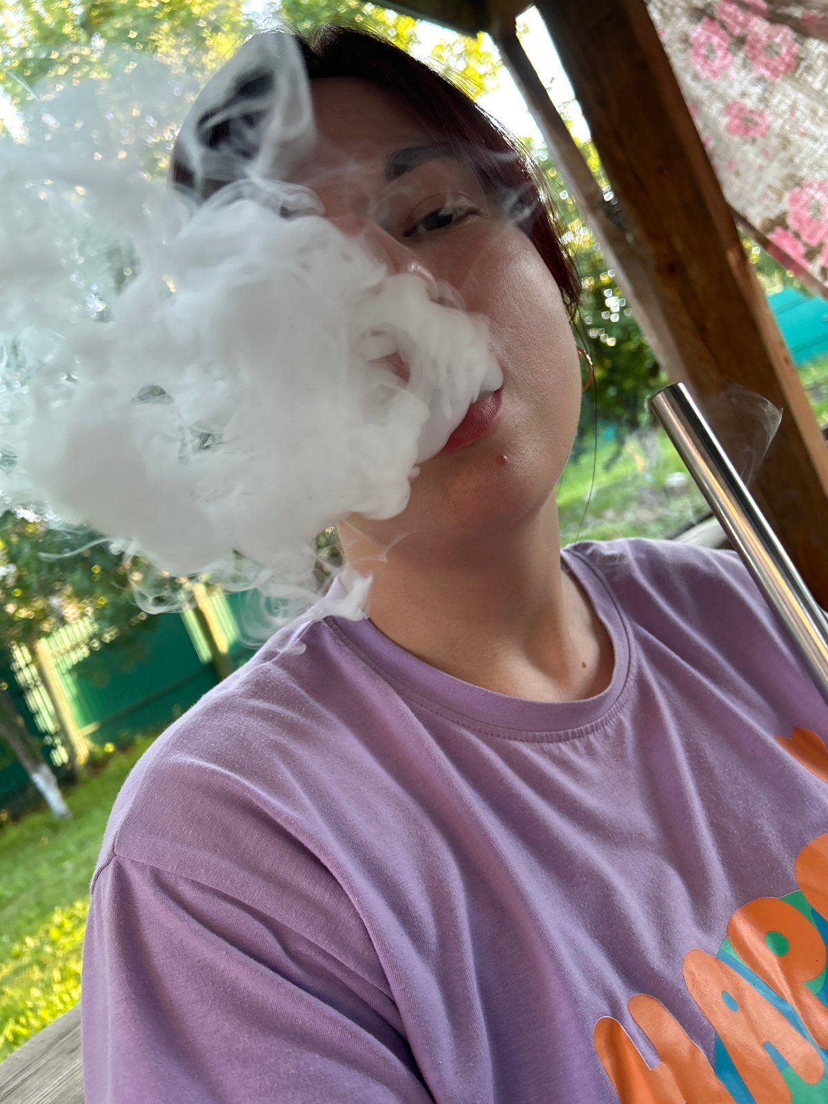 Backyard summer hangout in Foki: hookah, beer, pool, and dogs
