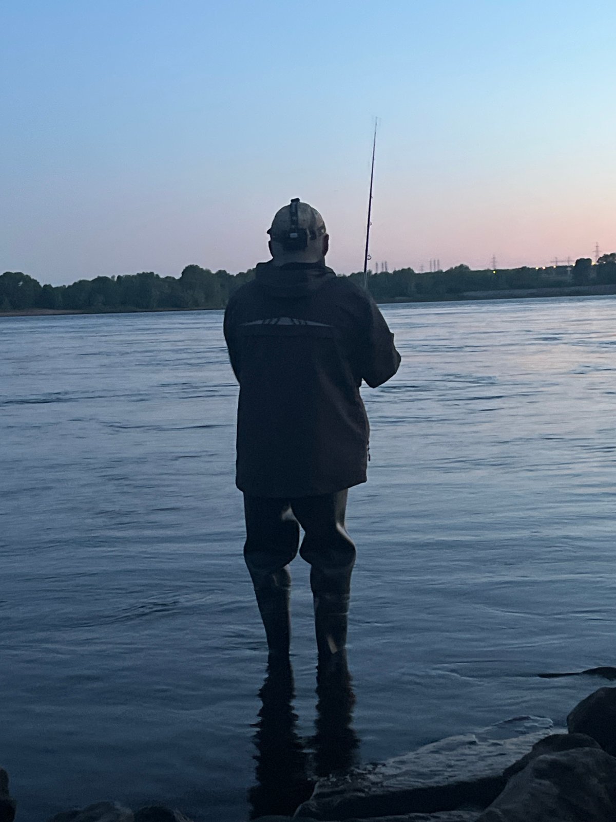 Evening fishing session documented along Kama River in Chaikovsky