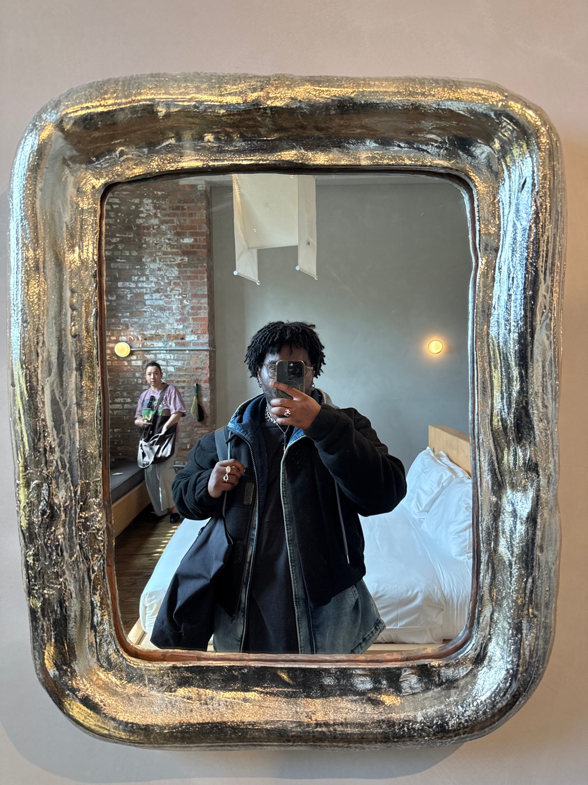 Person Takes Mirror Selfie in Hudson, New York