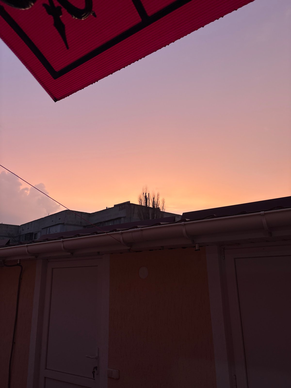 Sunset photographed over Simferopol cityscape April 4th