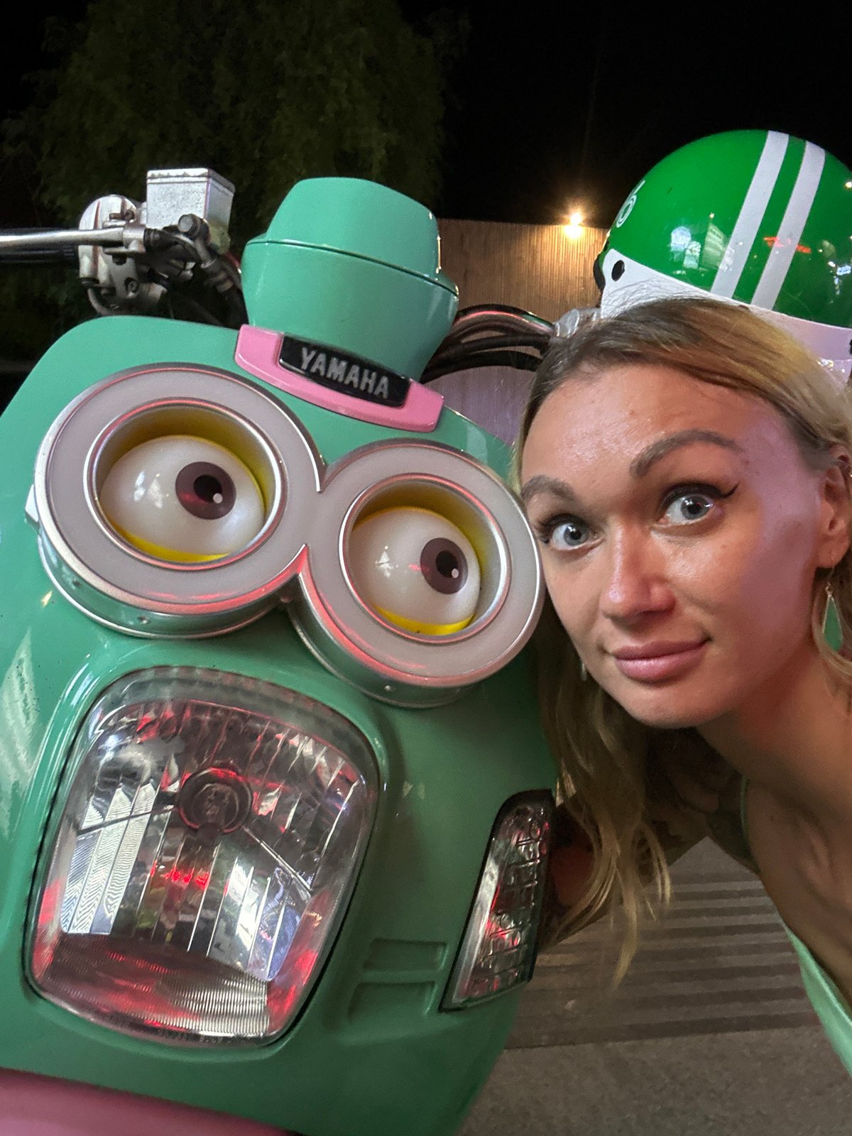 Tourists pose with Minion scooters in Vietnam ward