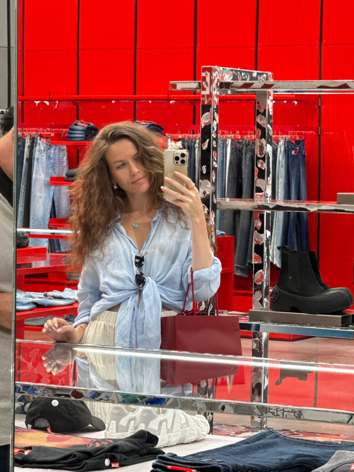 Mother and son enjoy casual shopping day at Dubai Mall