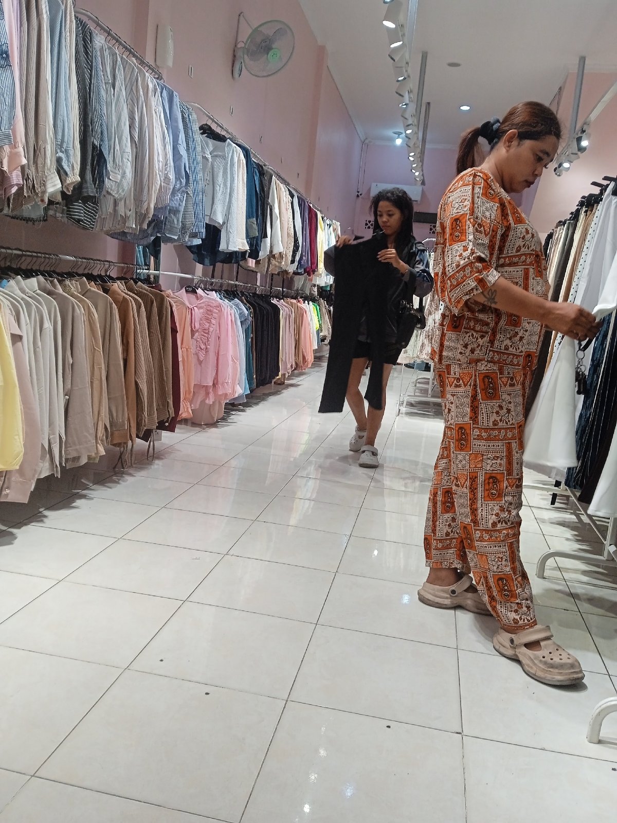 Inside a multi-floor fashion store in Semarang