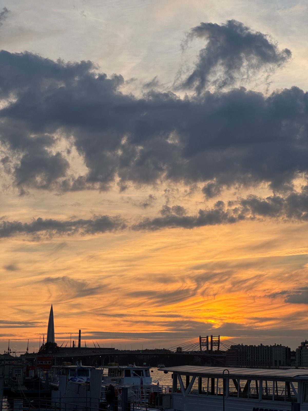 Evening street life and sunset captured in Saint Petersburg